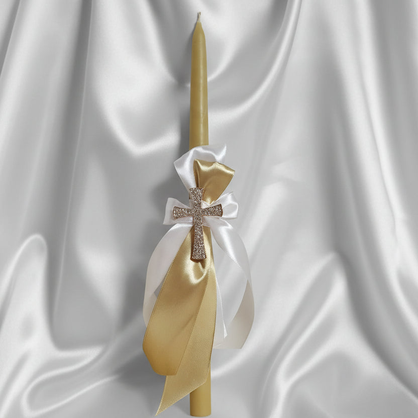 Beeswax Easter Palm Sunday Candles -  Lambathes - Lambada diamante cross