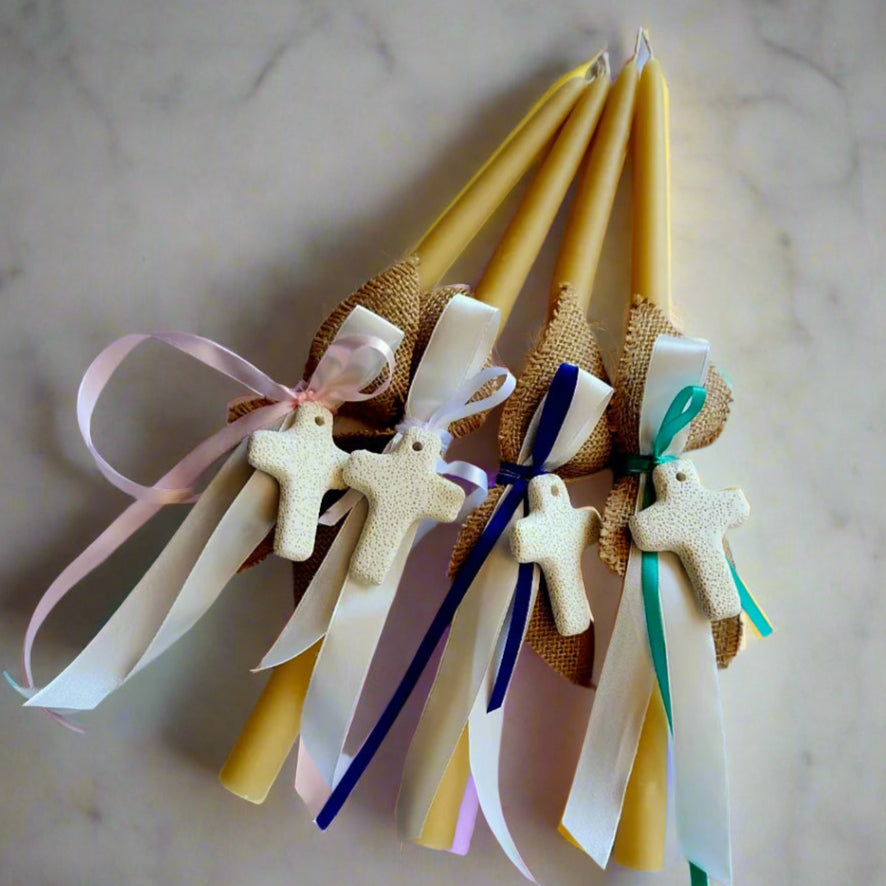Beeswax Church Lambades - Palm Sunday candles for Orthodox Easter
