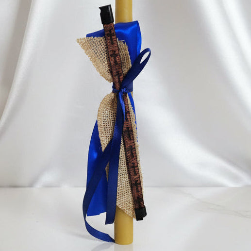 Beeswax Palm Sunday - Lambada- Orthodox Easter candles / Lambathes boys leather bracelet