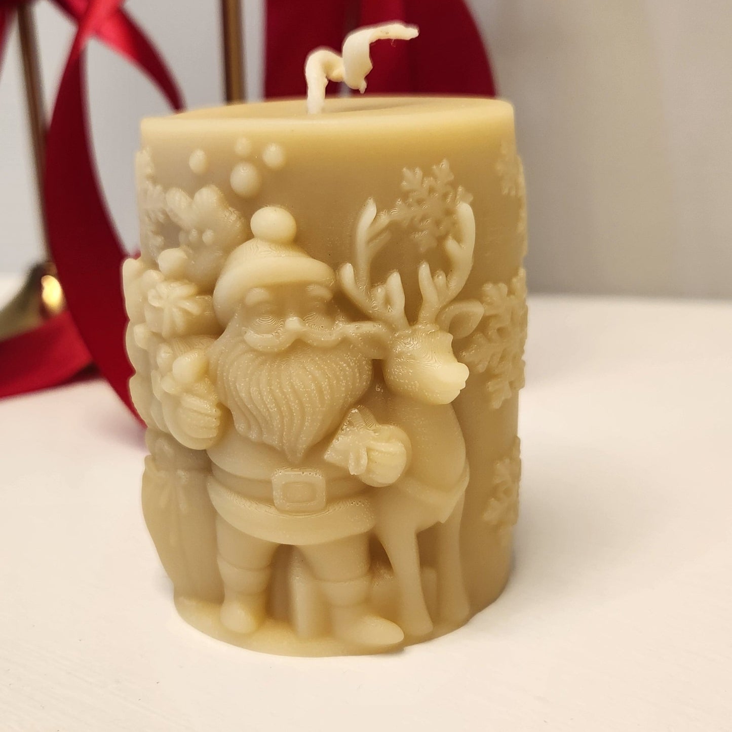 Deluxe Christmas Novelty Beeswax Candle Gift box