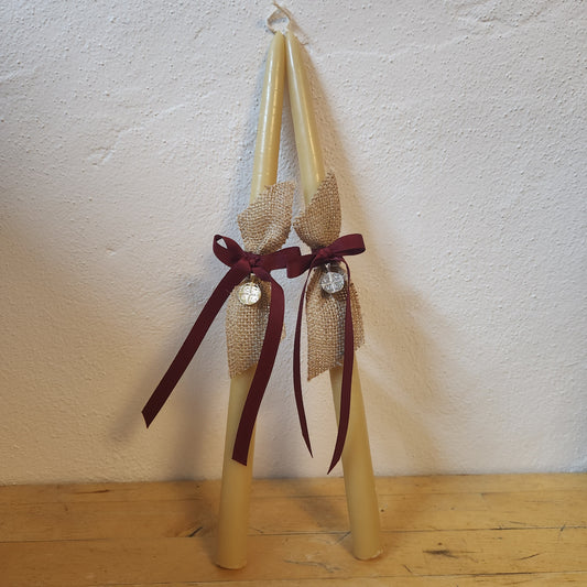 Beeswax Palm Sunday candles for Orthodox Easter -  Lambathes NIKA pendant