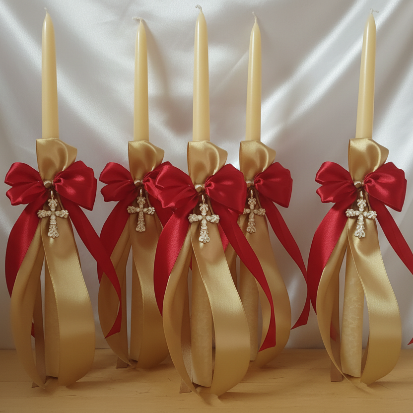 Beeswax Girls Palm Sunday - Orthodox Easter candles / Lambatha