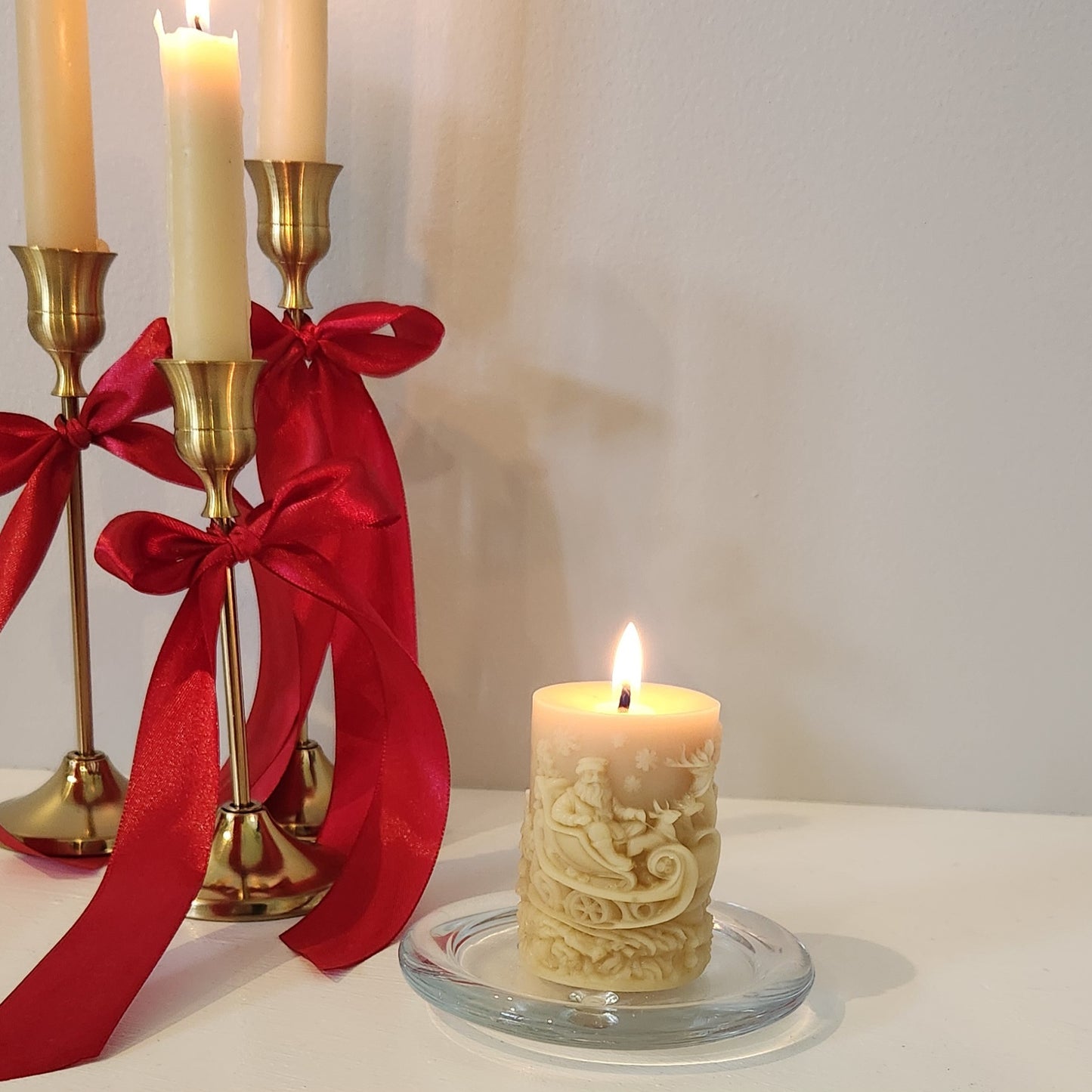 Glass Pillar Candle Plate