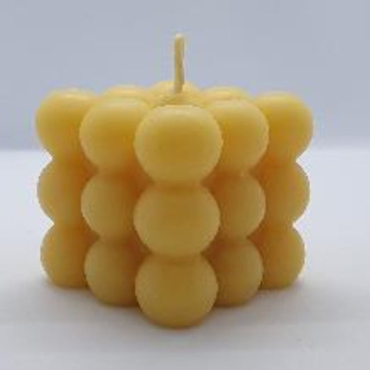 Beeswax 3D cube candle
